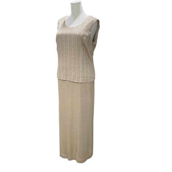 RM Richards Gold Glitter Formal Skirt Suit Set Mother Of Bride Evening Dress 2PC - Picture 6 of 10